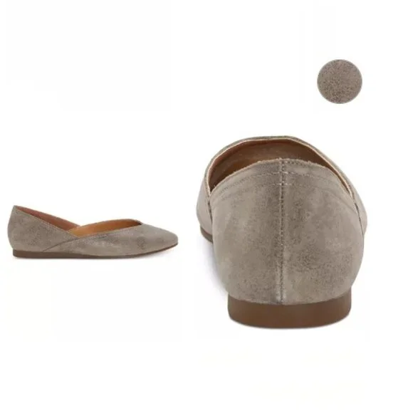 Lucky Brand Alba Flats Leather Titanium Hard Rock 7M - Picture 10 of 10